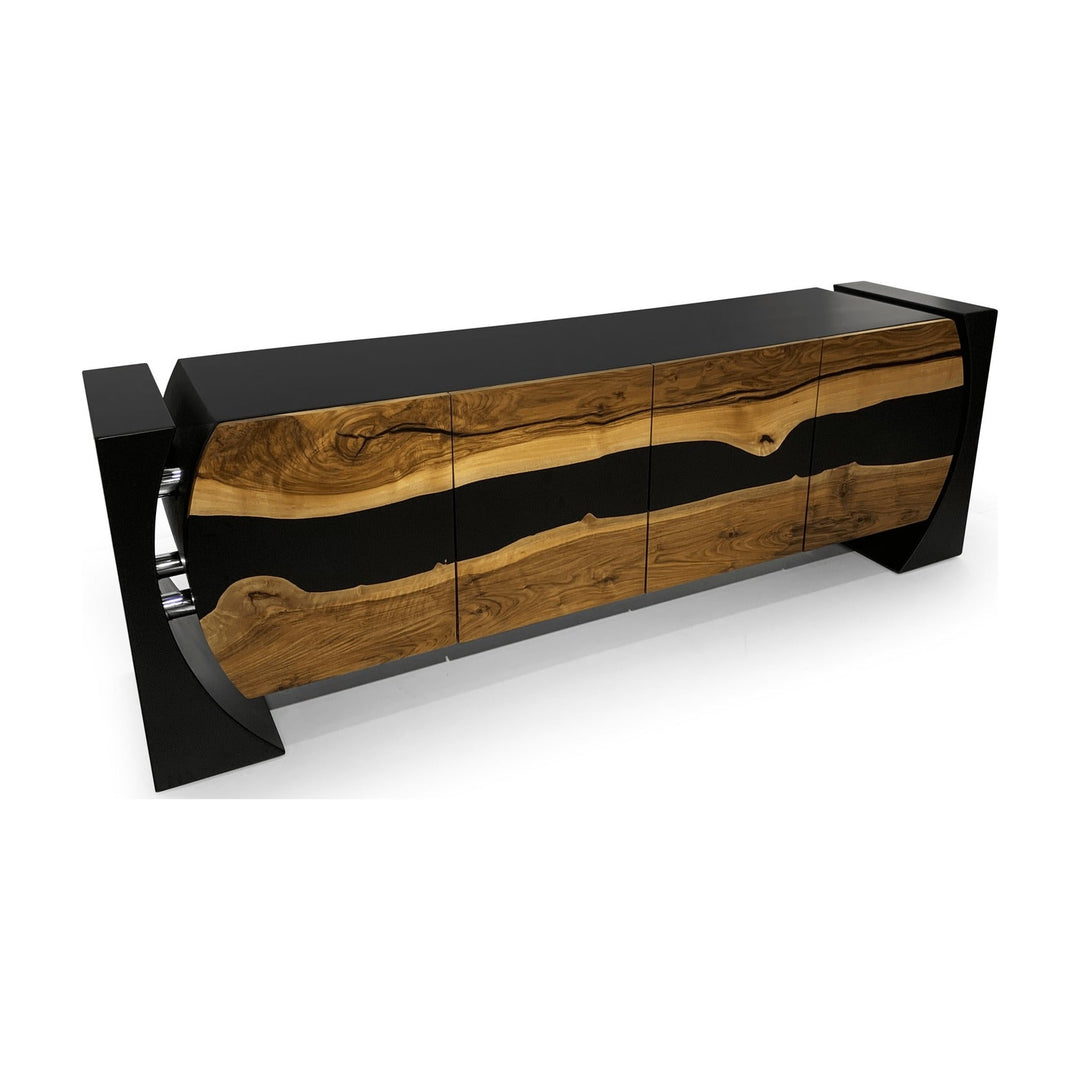 Black Loire Walnut Wood Credenza Arditi Collection