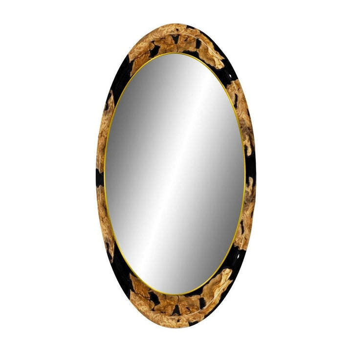 Black Megera Olive Wood Wall Mirror Arditi Collection