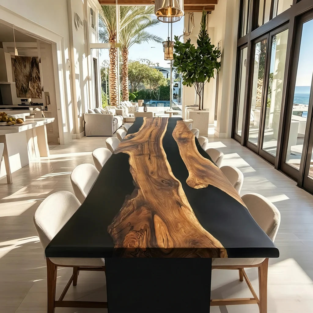 Black Walnut Live Edge River Dining Table by Thomas Dawn