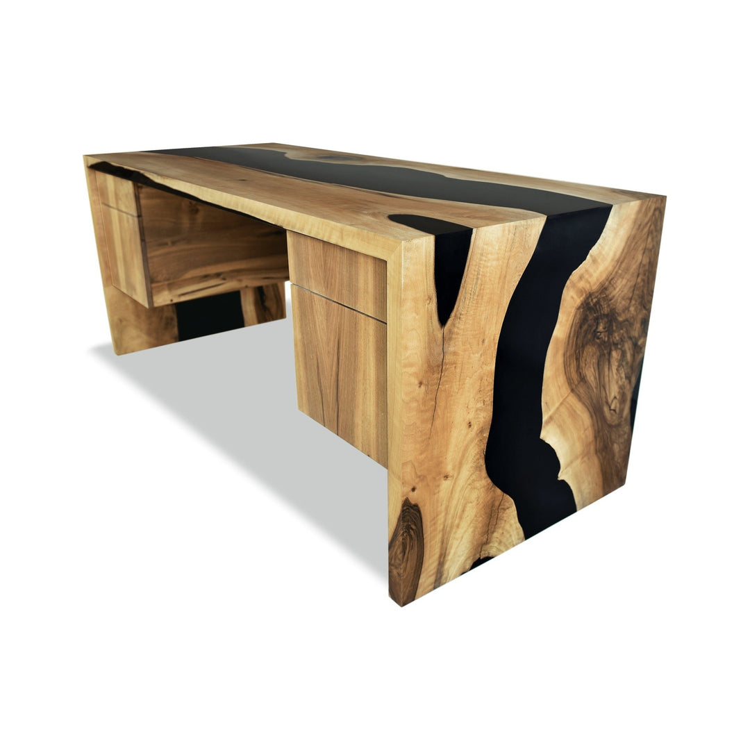 Black Waterfall Walnut Wood Desk Arditi Collection