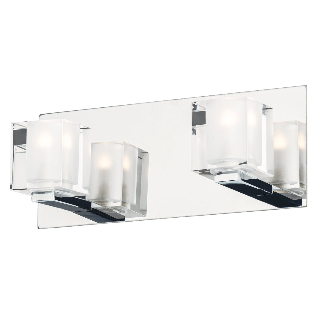 Blocs 2-Light LED Wall Sconce by ET2 Lighting in Polished Chrome, front view
