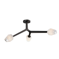 Blossom 3-Light LED Flush Mount by ET2 Lighting in Black, front view