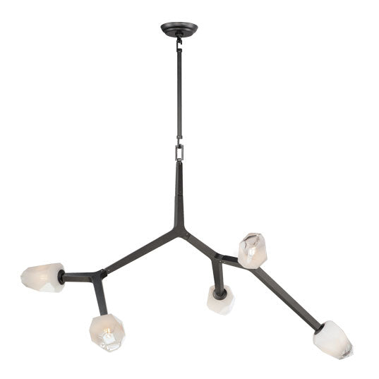 Blossom 5-Light LED Pendant by ET2 Lighting in Black, front view