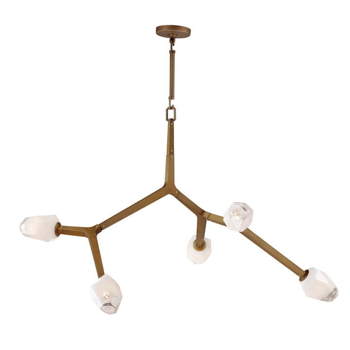 Blossom 5-Light LED Pendant by ET2 Lighting in Natural Aged Brass finish