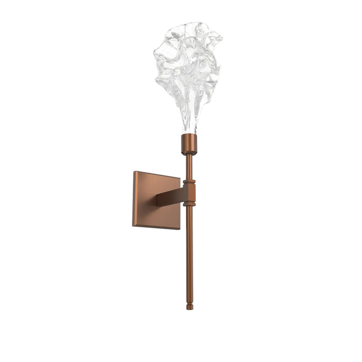 Blossom Belvedere Sconce by Hammerton Studio in Burnished Bronze with Clear Blossom glass