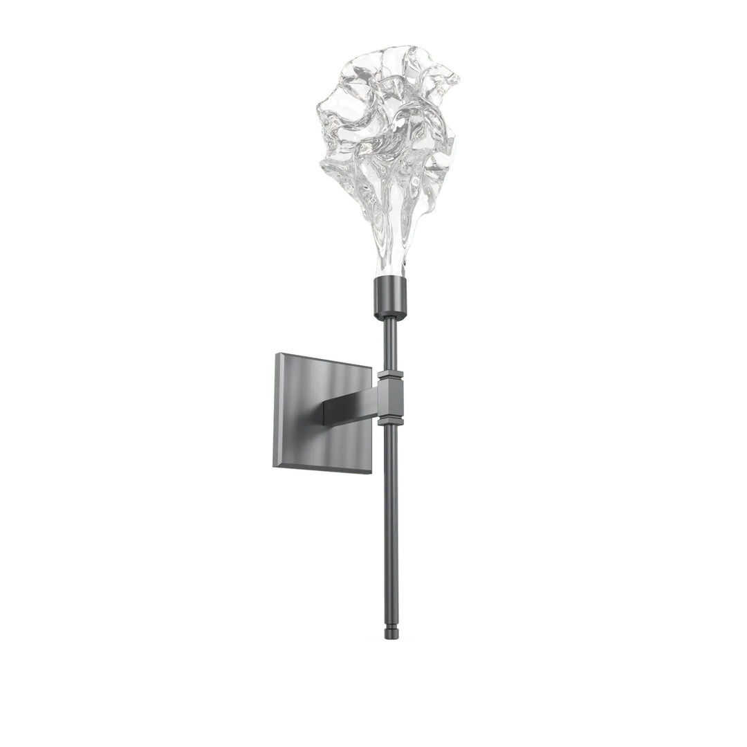 Blossom Belvedere Sconce by Hammerton Studio in Gunmetal with Clear Blossom glass