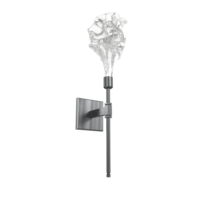 Blossom Belvedere Sconce by Hammerton Studio in Gunmetal with Clear Blossom glass