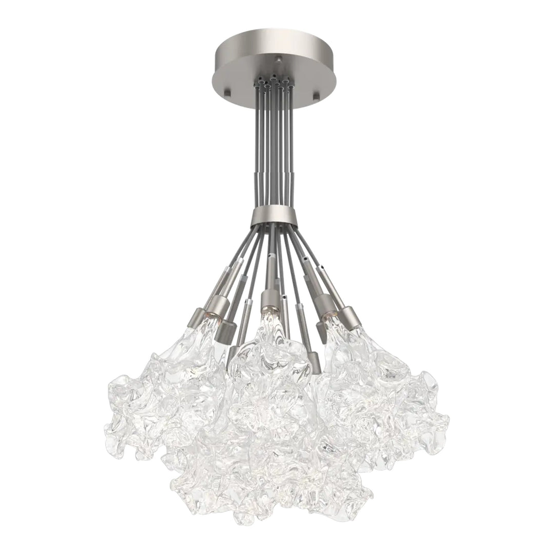 Blossom Cluster Bloom by Hammerton Studio in Beige Silver with Clear Blossom glass (12 Lights)