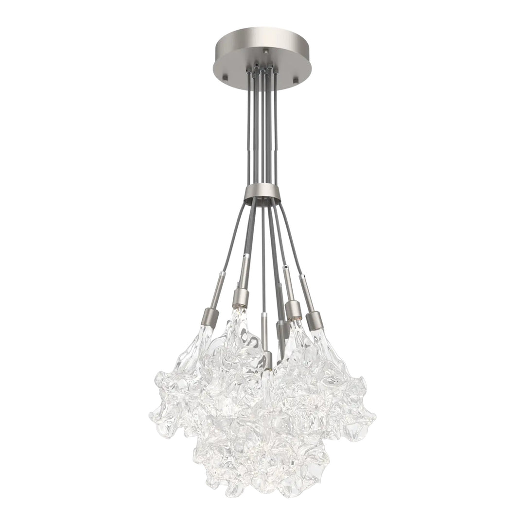 Blossom Cluster Bloom by Hammerton Studio in Beige Silver with Clear Blossom glass (9 Lights)