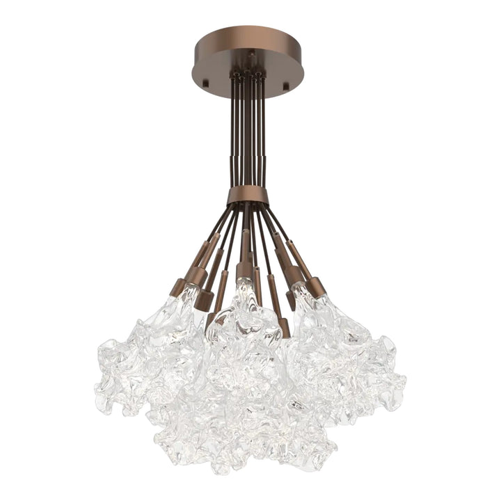 Blossom Cluster Bloom by Hammerton Studio in Burnished Bronze with Clear Blossom glass (12 Lights)