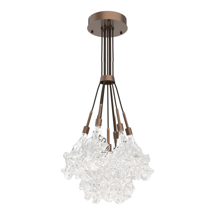Blossom Cluster Bloom by Hammerton Studio in Burnished Bronze with Clear Blossom glass (9 Lights)