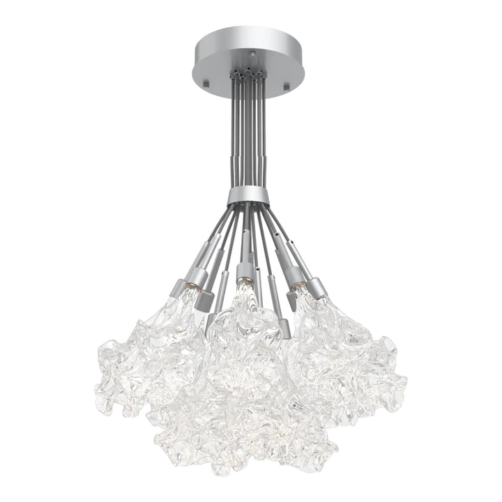 Blossom Cluster Bloom by Hammerton Studio in Classic Silver with Clear Blossom glass (12 Lights)