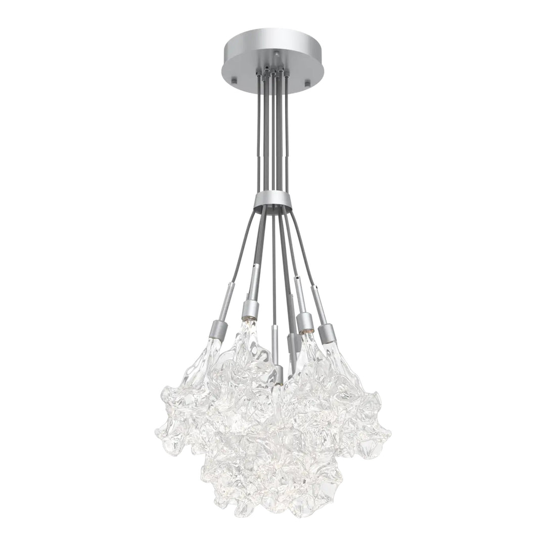 Blossom Cluster Bloom by Hammerton Studio in Classic Silver with Clear Blossom glass (9 Lights)