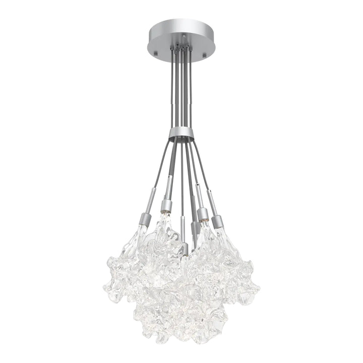 Blossom Cluster Bloom by Hammerton Studio in Classic Silver with Clear Blossom glass (9 Lights)