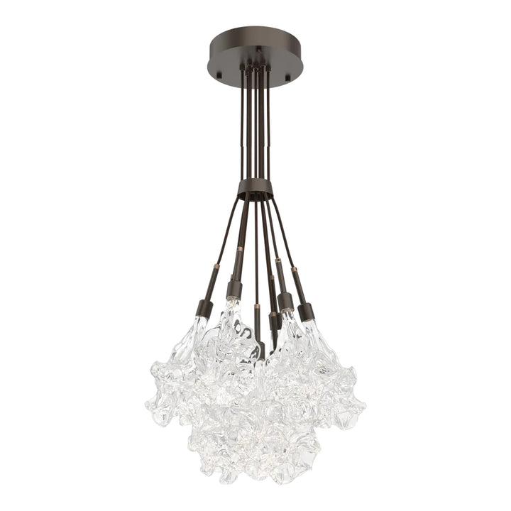 Blossom Cluster Bloom by Hammerton Studio in Flat Bronze with Clear Blossom glass (9 Lights)