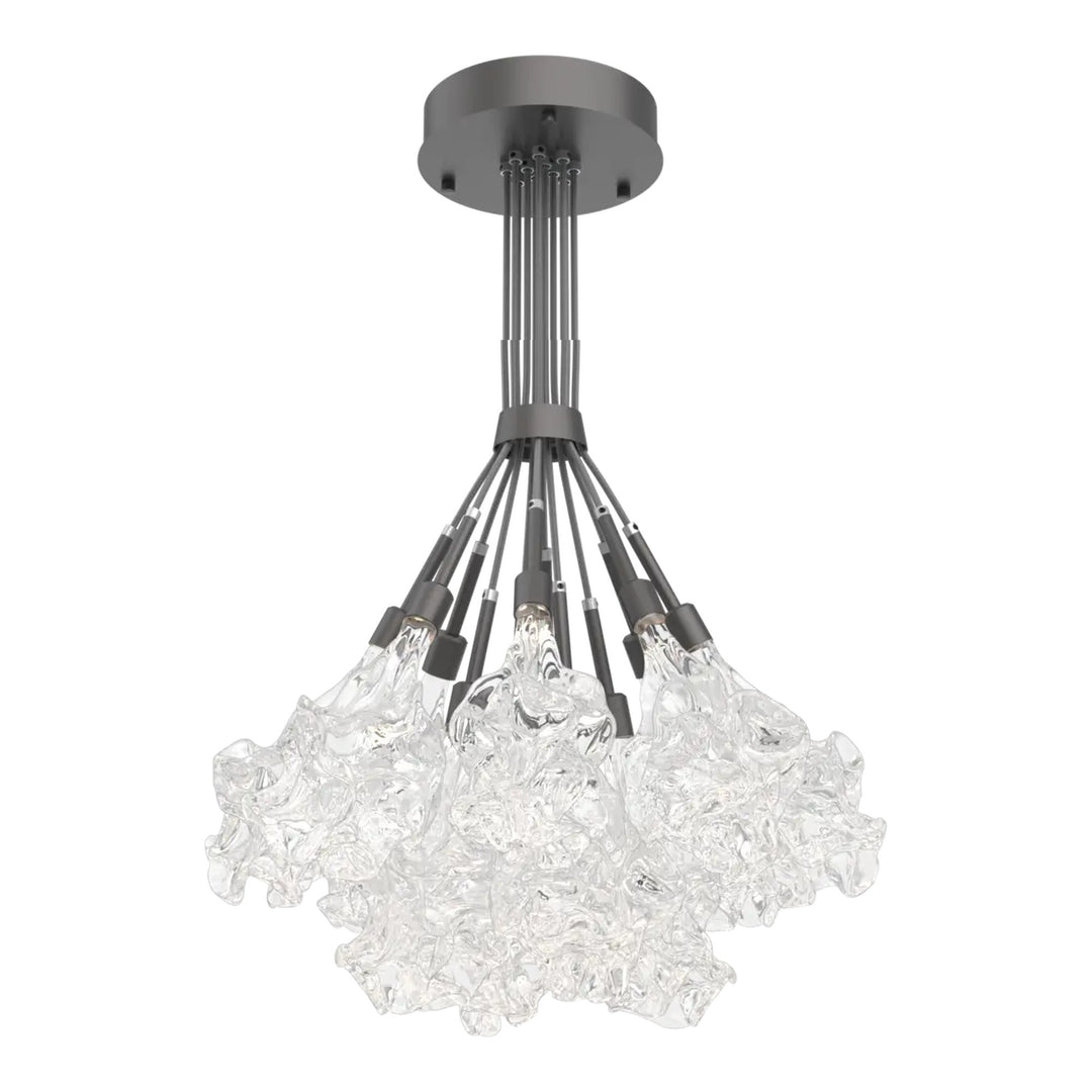 Blossom Cluster Bloom by Hammerton Studio in Graphite with Clear Blossom glass (12 Lights)
