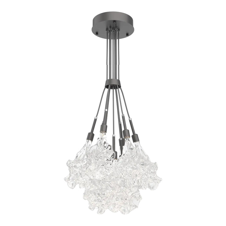 Blossom Cluster Bloom by Hammerton Studio in Graphite with Clear Blossom glass (9 Lights)