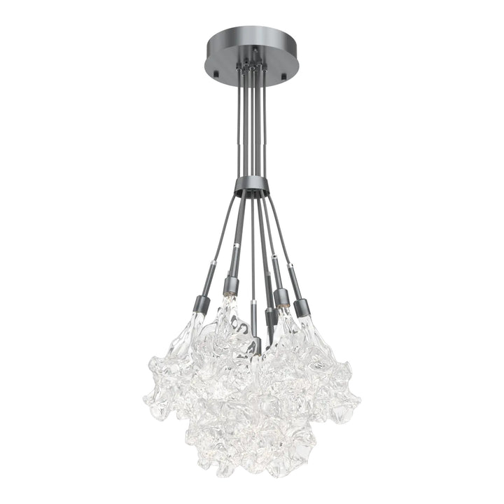 Blossom Cluster Bloom by Hammerton Studio in Gunmetal with Clear Blossom glass (9 Lights)