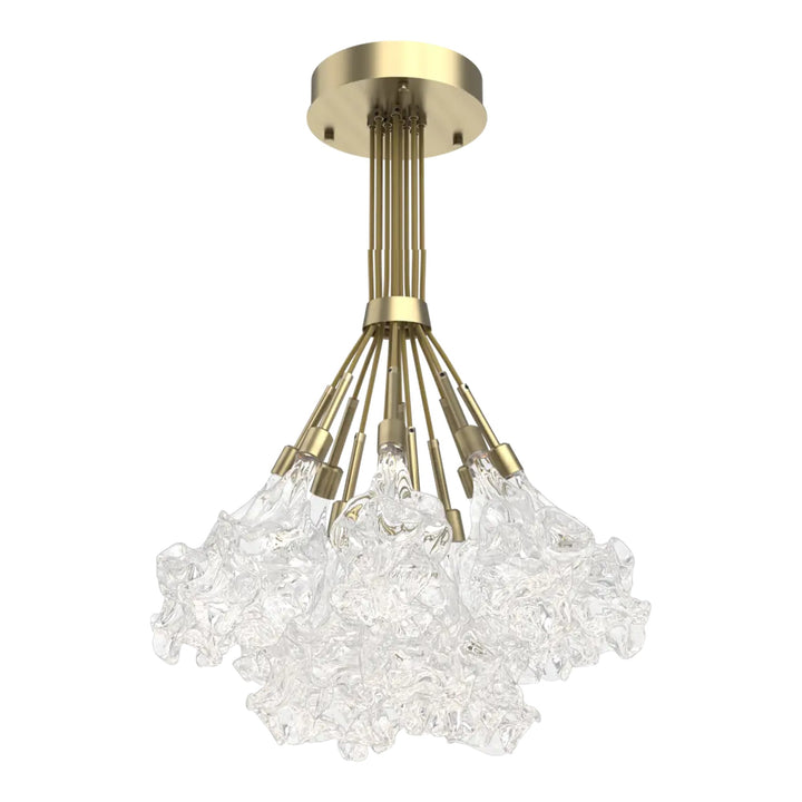 Blossom Cluster Bloom by Hammerton Studio in Heritage Brass with Clear Blossom glass (12 Lights)