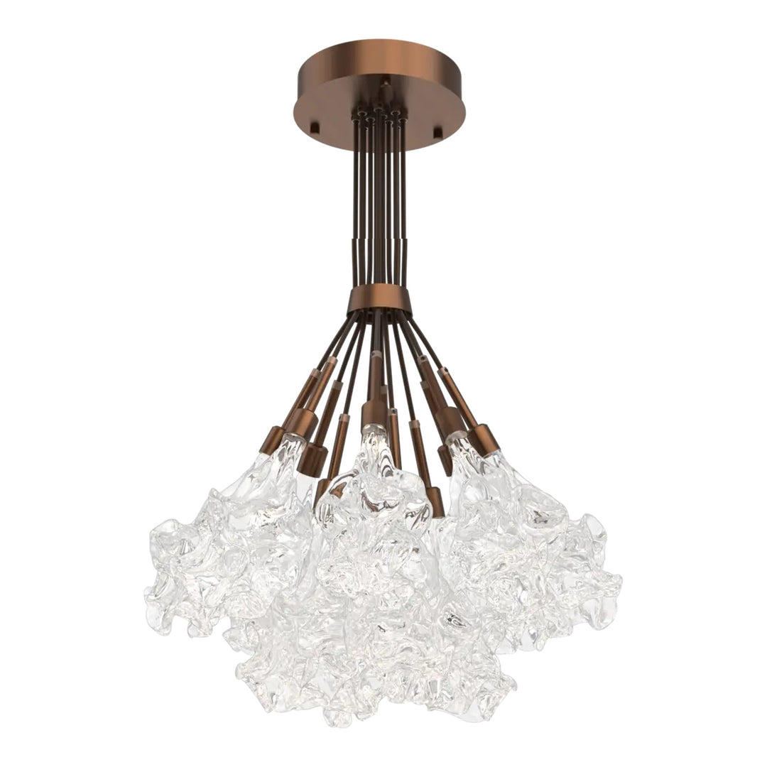 Blossom Cluster Bloom by Hammerton Studio in Oil-Rubbed Bronze with Clear Blossom glass (12 Lights)