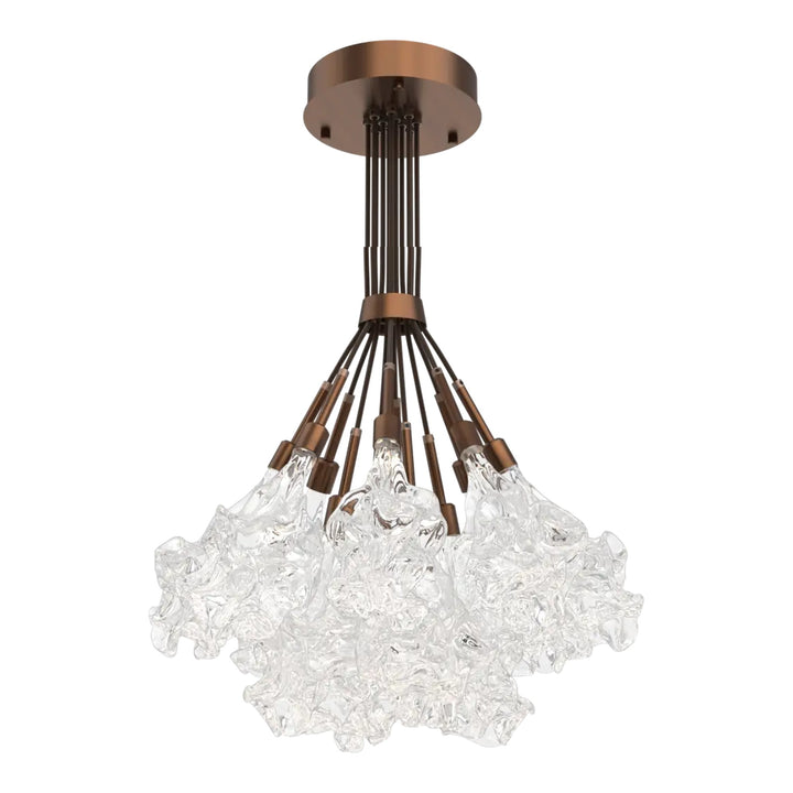 Blossom Cluster Bloom by Hammerton Studio in Oil-Rubbed Bronze with Clear Blossom glass (12 Lights)