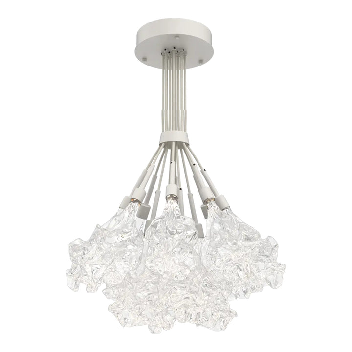 Blossom Cluster Bloom by Hammerton Studio in Salt White with Clear Blossom glass (12 Lights)