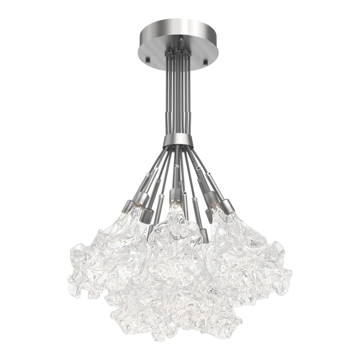 Blossom Cluster Bloom by Hammerton Studio in Satin Nickel with Clear Blossom glass (12 Lights)