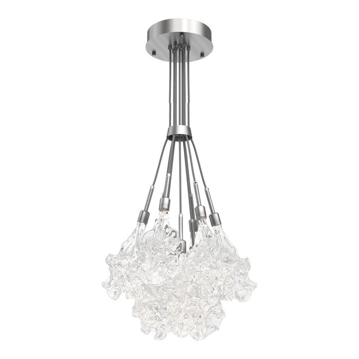 Blossom Cluster Bloom by Hammerton Studio in Satin Nickel with Clear Blossom glass (9 Lights)