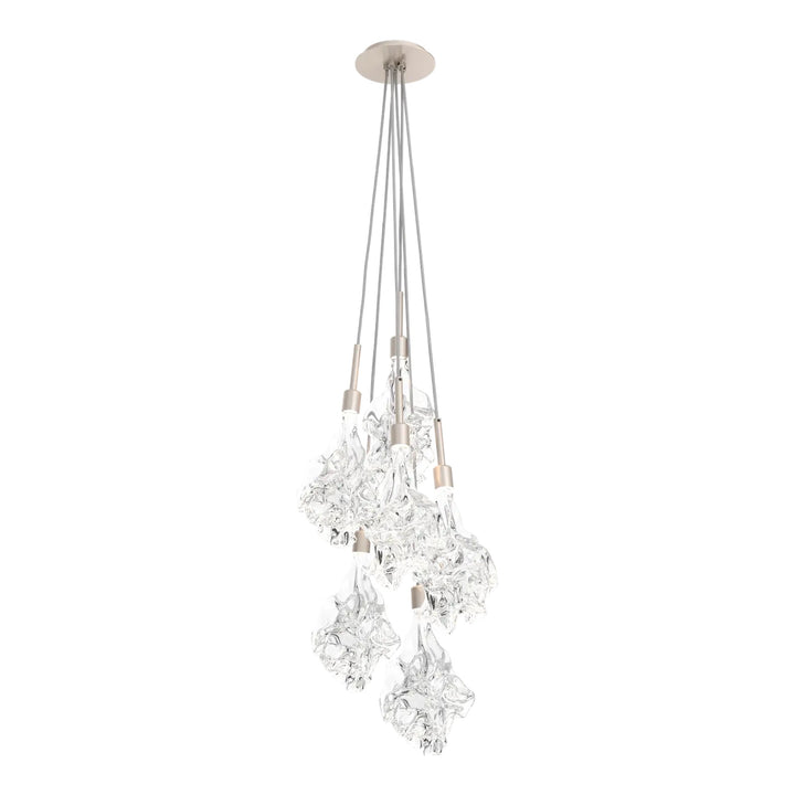 Blossom Cluster Pendant by Hammerton Studio in Beige Silver with Clear Blossom glass (6 Lights)
