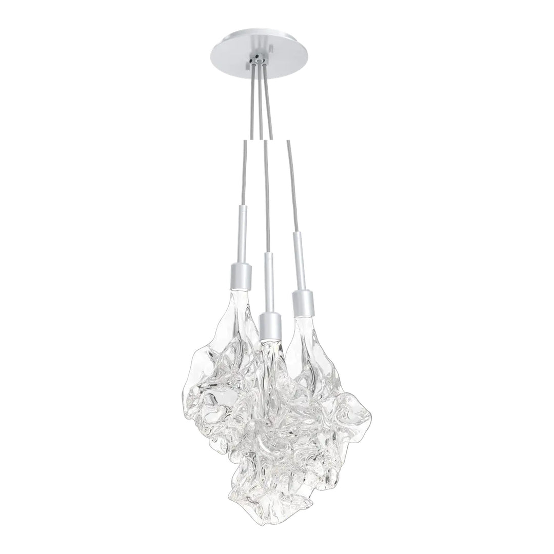 Blossom Cluster Pendant by Hammerton Studio in Classic Silver with Clear Blossom glass (3 Lights)