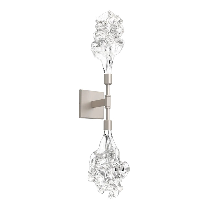 Blossom Double Sconce by Hammerton Studio in Beige Silver with Clear Blossom glass