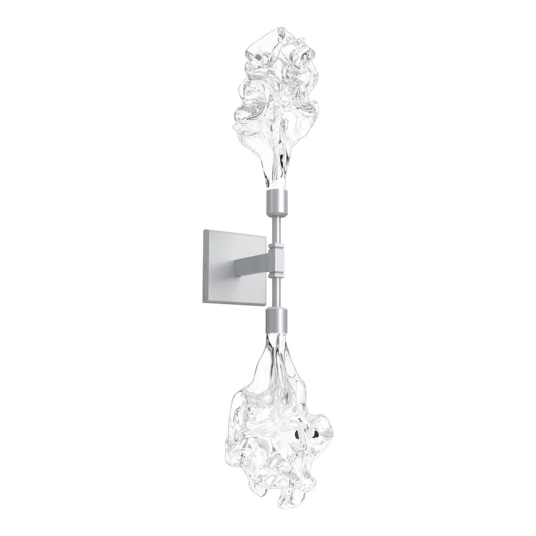 Blossom Double Sconce by Hammerton Studio in Classic Silver with Clear Blossom glass