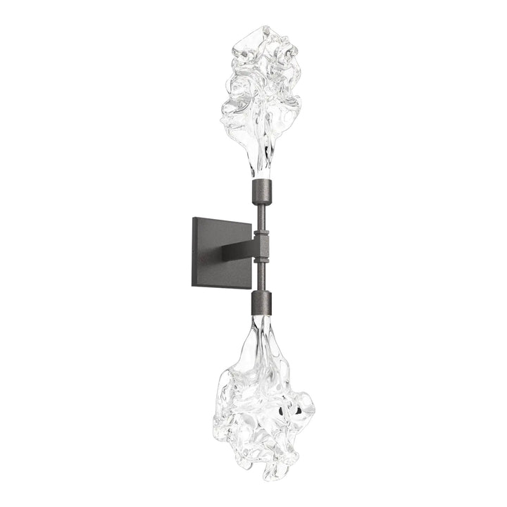 Blossom Double Sconce by Hammerton Studio in Graphite with Clear Blossom glass