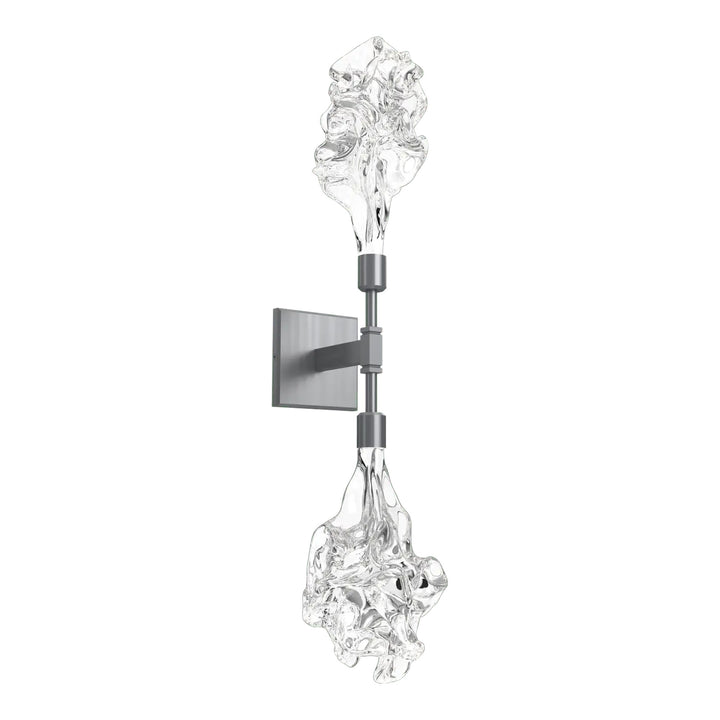 Blossom Double Sconce by Hammerton Studio in Gunmetal with Clear Blossom glass
