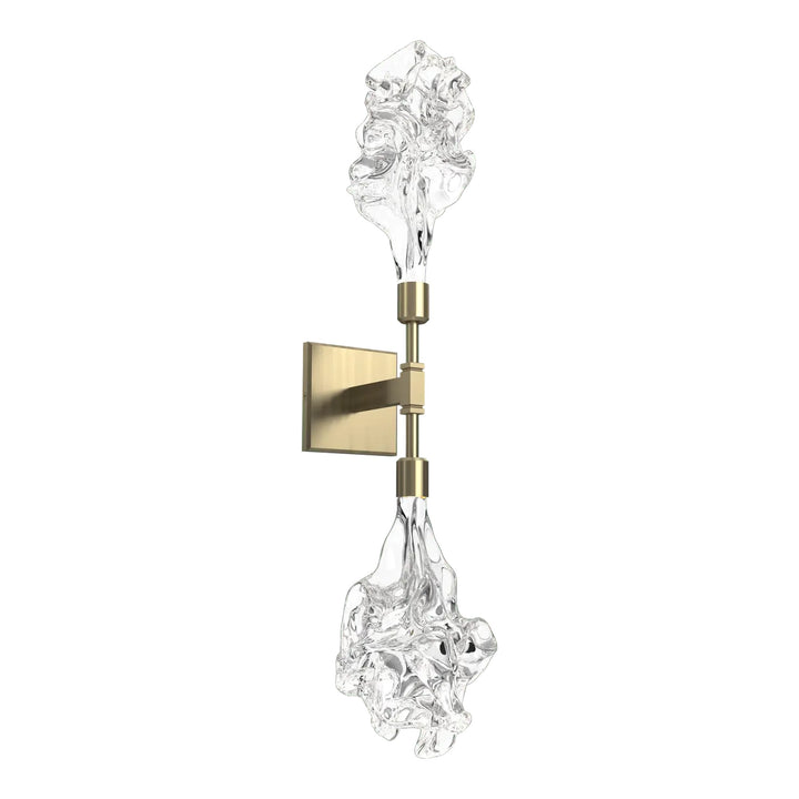Blossom Double Sconce by Hammerton Studio in Heritage Brass with Clear Blossom glass