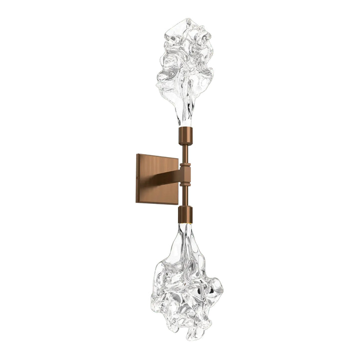 Blossom Double Sconce by Hammerton Studio in Oil-Rubbed Bronze with Clear Blossom glass
