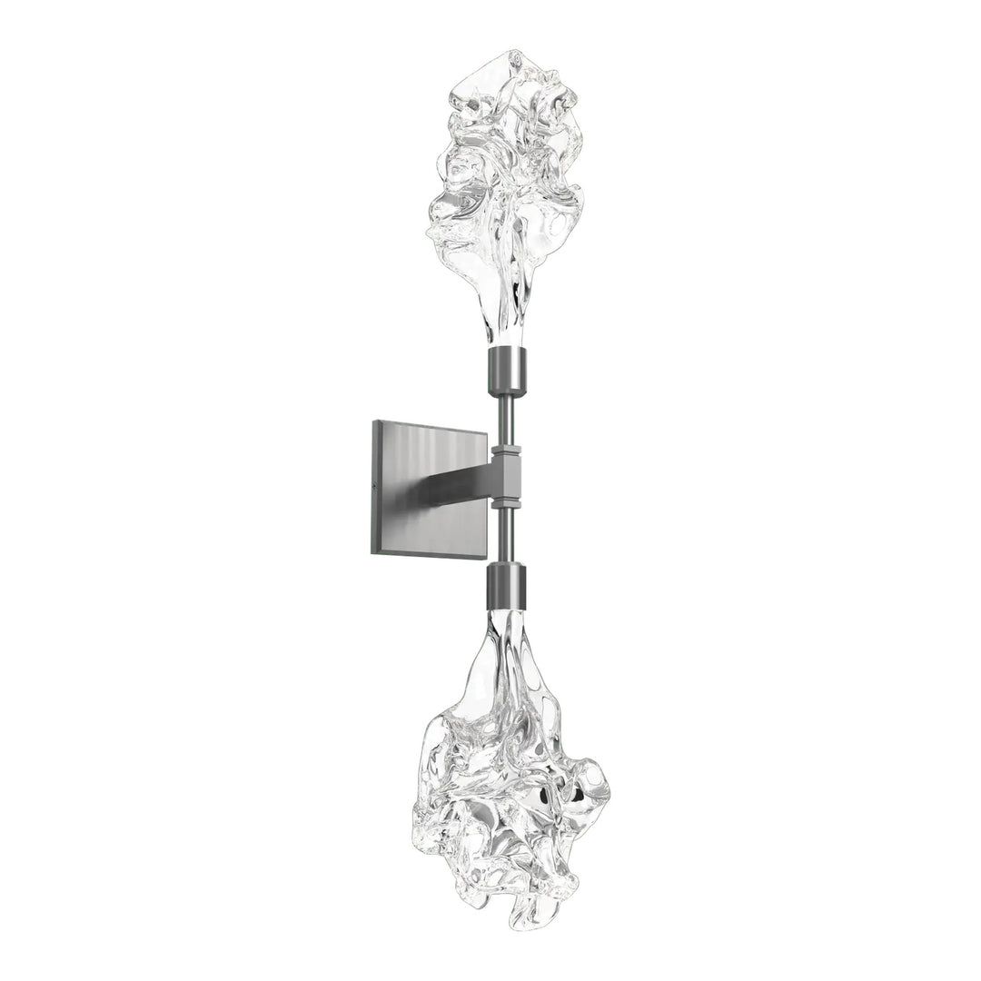 Blossom Double Sconce by Hammerton Studio in Satin Nickel with Clear Blossom glass