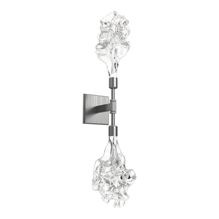 Blossom Double Sconce by Hammerton Studio in Satin Nickel with Clear Blossom glass