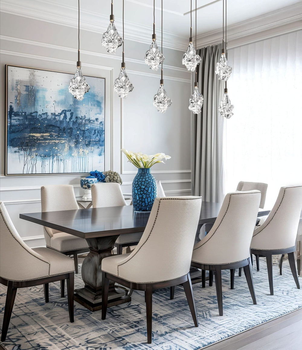 Blossom Linear Pendant Chandelier by Hammerton Studio in a styled interior