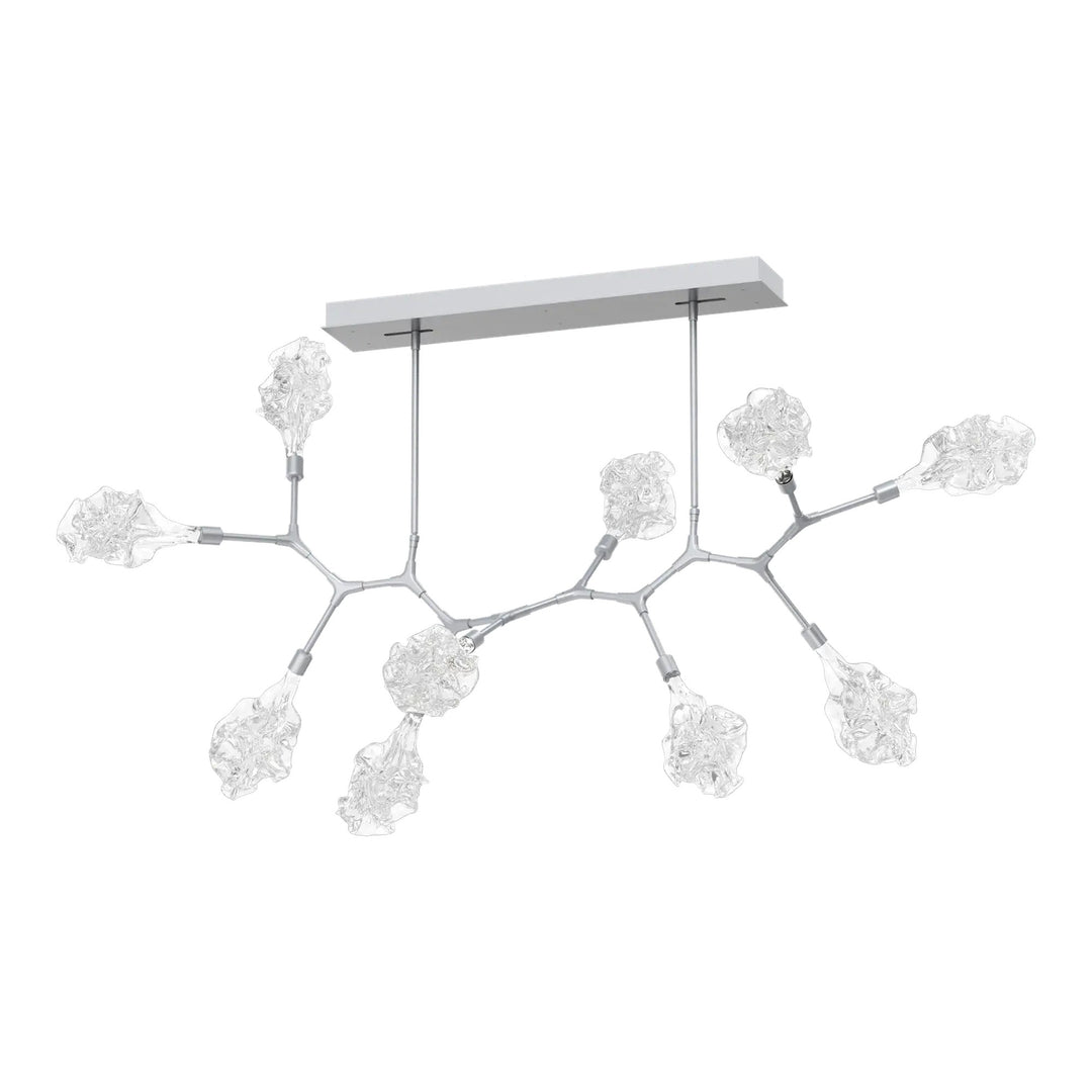 Blossom Modern Branch Chandelier by Hammerton Studio in Classic Silver with Clear Blossom glass (10 Lights)
