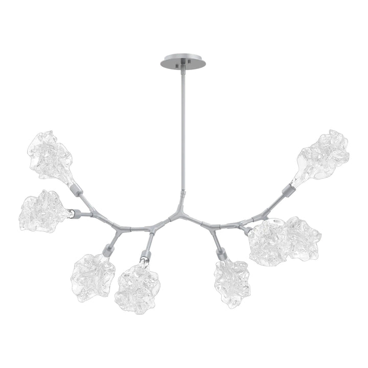 Blossom Modern Branch Chandelier by Hammerton Studio in Classic Silver with Clear Blossom glass (8 Lights)