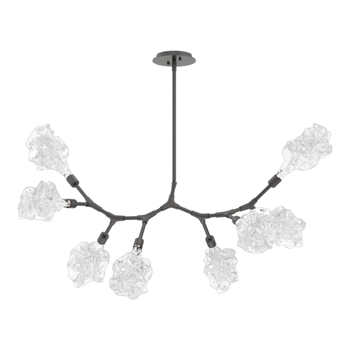 Blossom Modern Branch Chandelier by Hammerton Studio in Graphite with Clear Blossom glass (8 Lights)