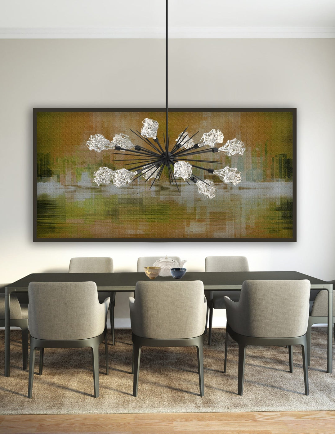 Blossom Oval Starburst Chandelier by Hammerton Studio in a styled interior