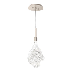 Blossom Pendant by Hammerton Studio in Beige Silver with Clear Blossom glass on adjustable cord