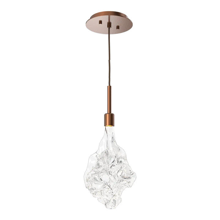 Blossom Pendant by Hammerton Studio in Burnished Bronze with Clear Blossom glass on adjustable cord