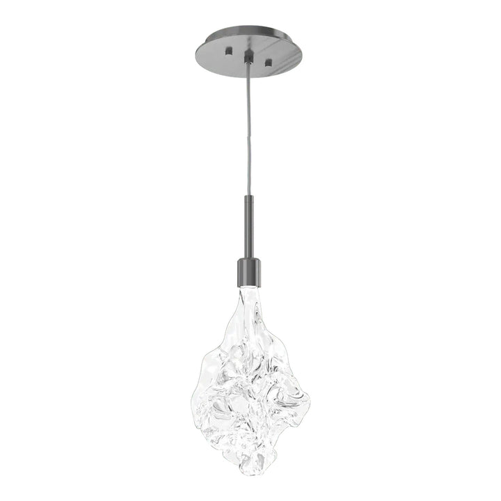 Blossom Pendant by Hammerton Studio in Gunmetal with Clear Blossom glass on adjustable cord