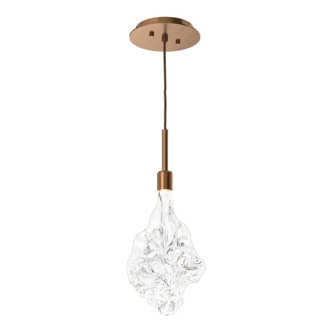 Blossom Pendant by Hammerton Studio in Oil-Rubbed Bronze with Clear Blossom glass on adjustable cord