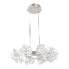 Blossom Radial Ring Chandelier by Hammerton Studio in Beige Silver with Clear Blossom glass (Small)