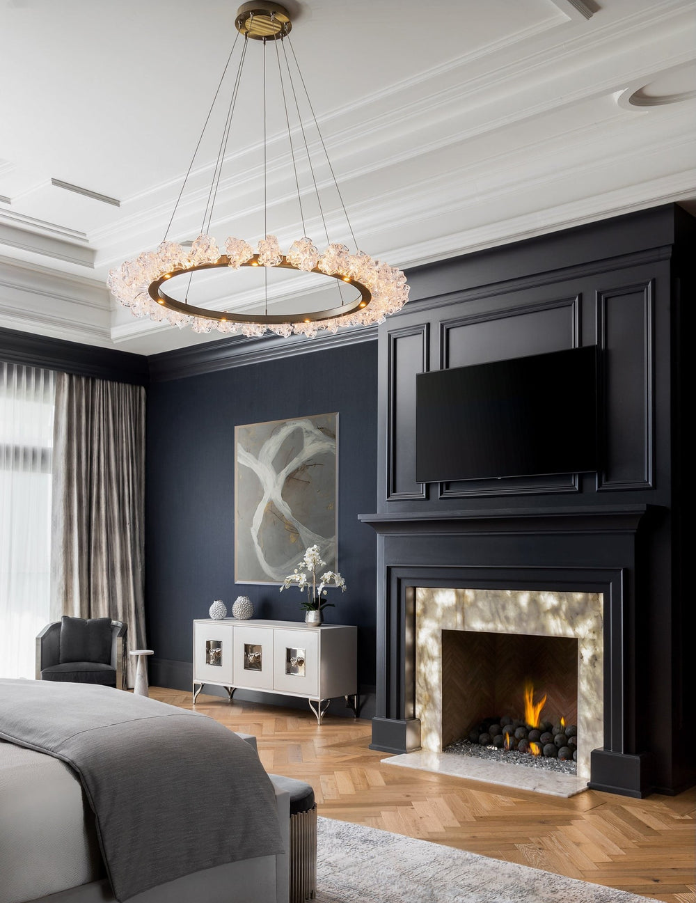 Blossom Radial Ring Chandelier by Hammerton Studio in a styled interior