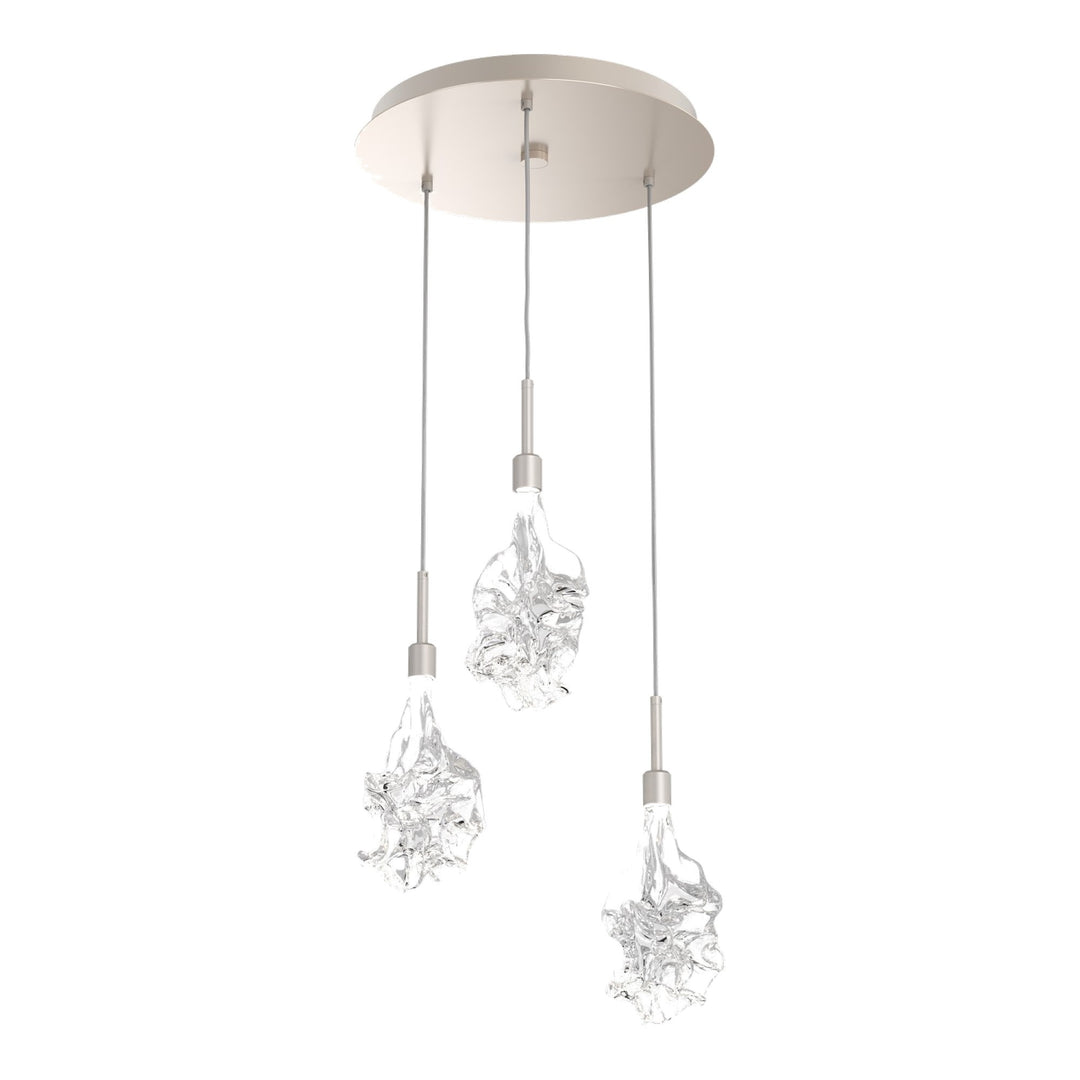 Blossom Round Pendant Chandelier by Hammerton Studio in Beige Silver